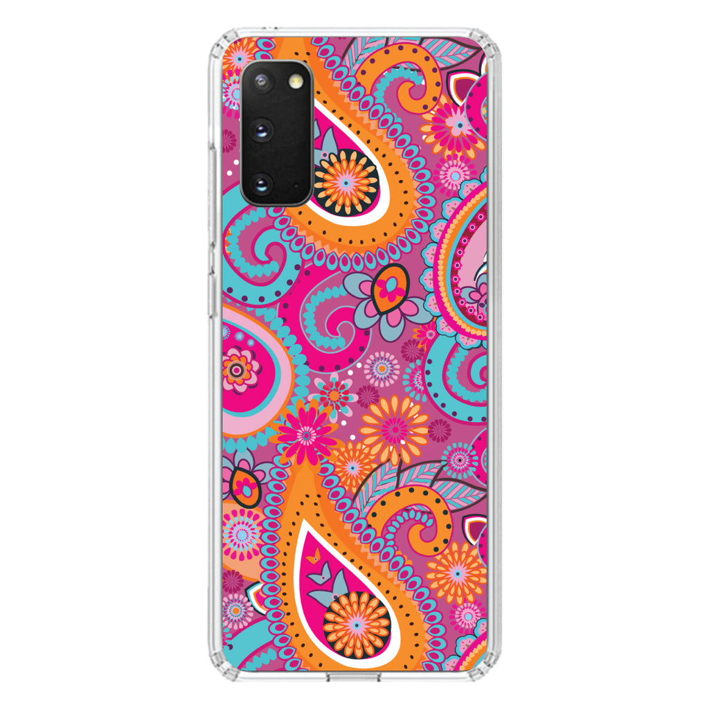 Pink Blue Orange Paisley Clear Shockproof iPhone Case, view 14