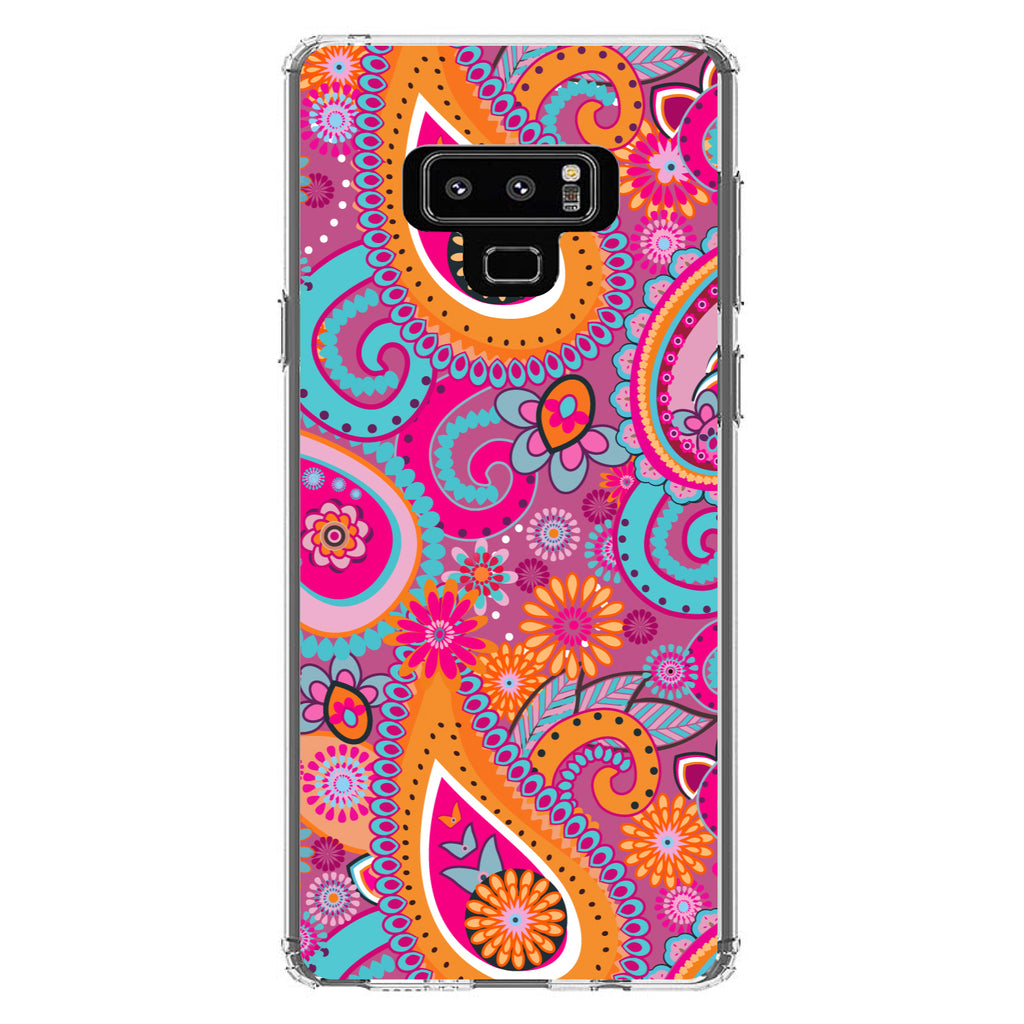 Pink Blue Orange Paisley Clear Shockproof iPhone Case, view 11