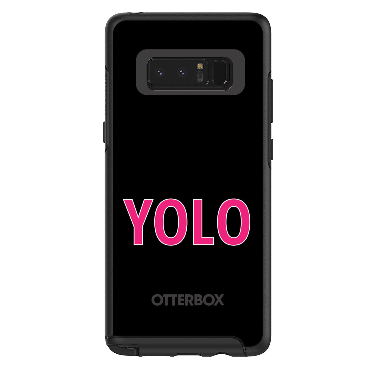 Black Pink YOLO OtterBox Symmetry Case for iPhone & Galaxy, view 14