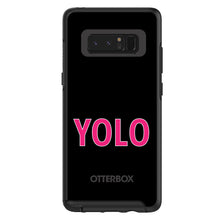 DistinctInk™ OtterBox Symmetry Series Case for Apple iPhone / Samsung Galaxy / Google Pixel - Black Pink YOLO