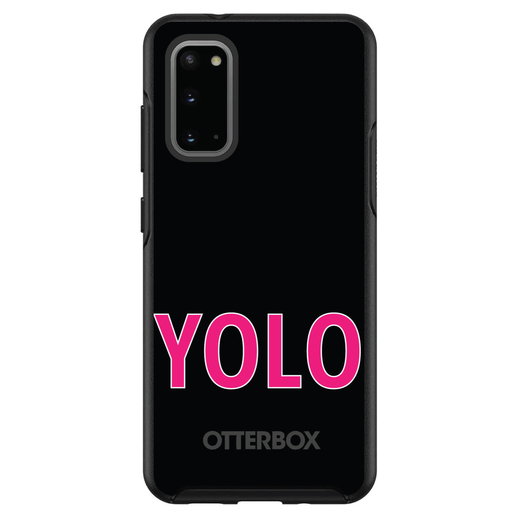 Black Pink YOLO OtterBox Symmetry Case for iPhone & Galaxy, view 5