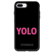 DistinctInk™ OtterBox Symmetry Series Case for Apple iPhone / Samsung Galaxy / Google Pixel - Black Pink YOLO
