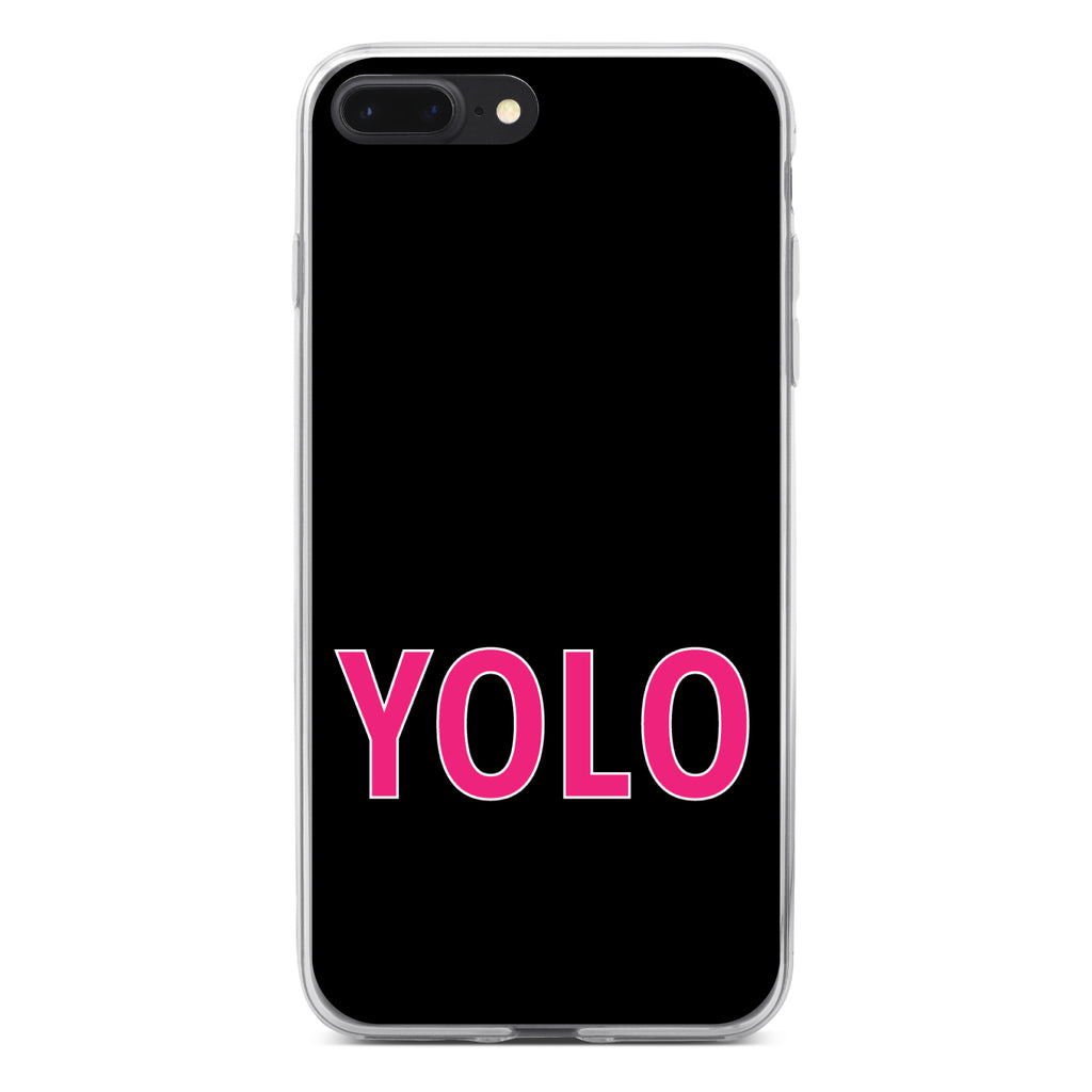 Black Pink YOLO Clear Shockproof iPhone Case, view 6
