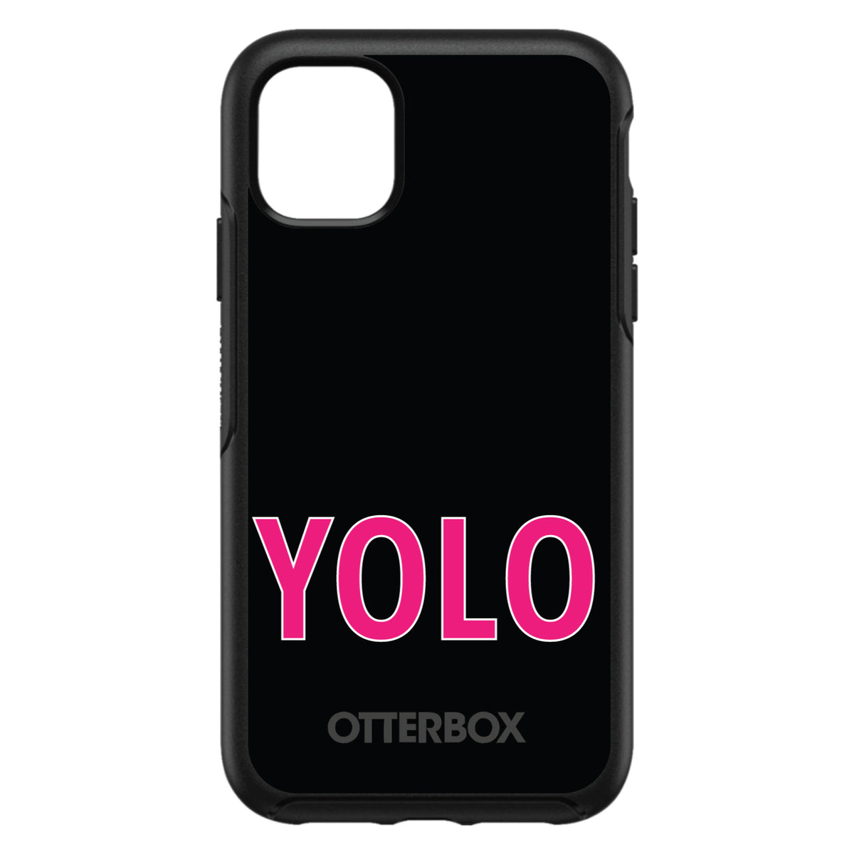 Black Pink YOLO OtterBox Symmetry Case for iPhone & Galaxy