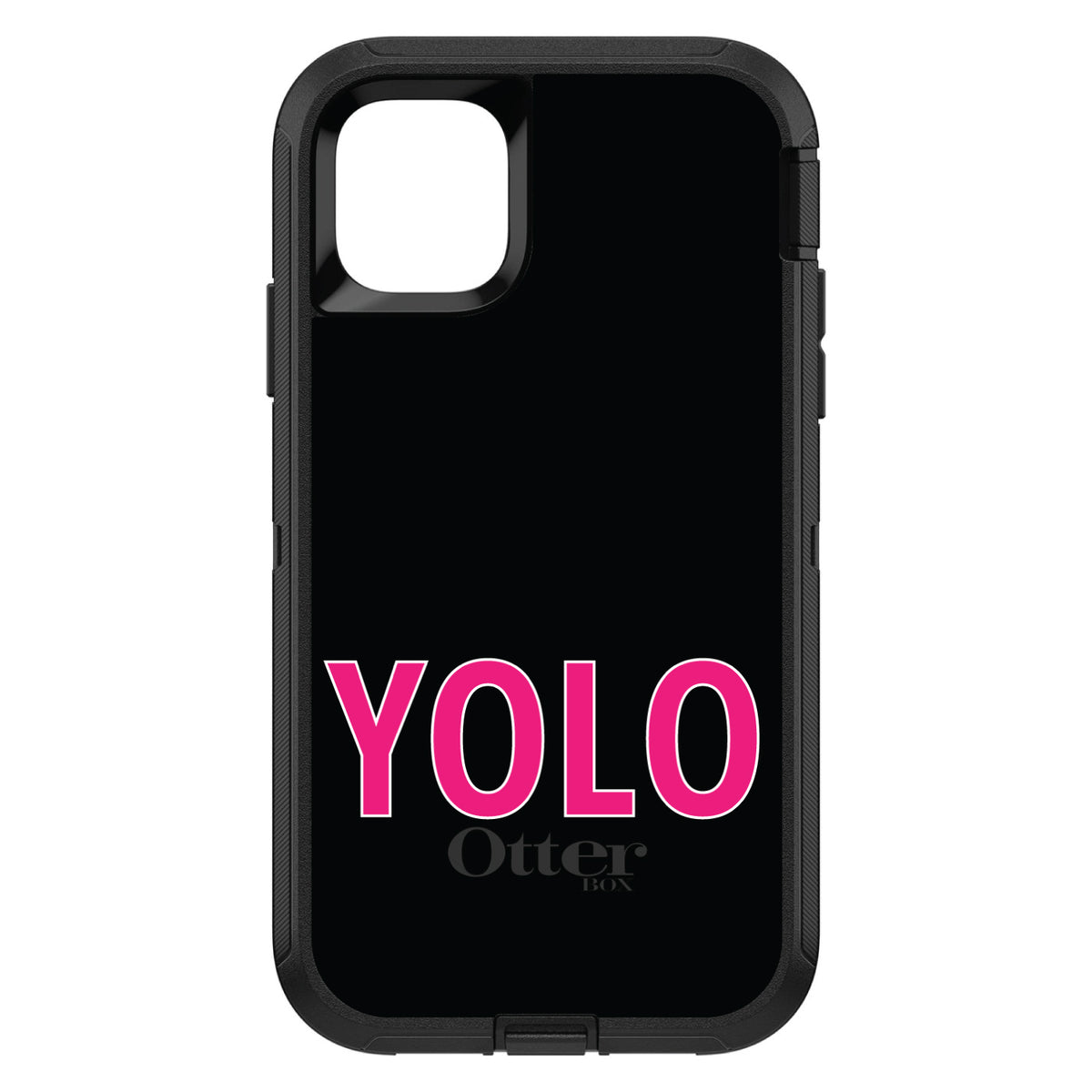 Black Pink YOLO OtterBox Defender Case for iPhone & Galaxy, view 2