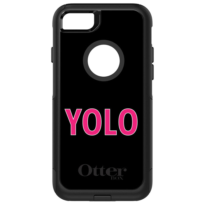 DistinctInk OtterBox Commuter Series Case for Apple iPhone or Samsung Galaxy - Black Pink YOLO
