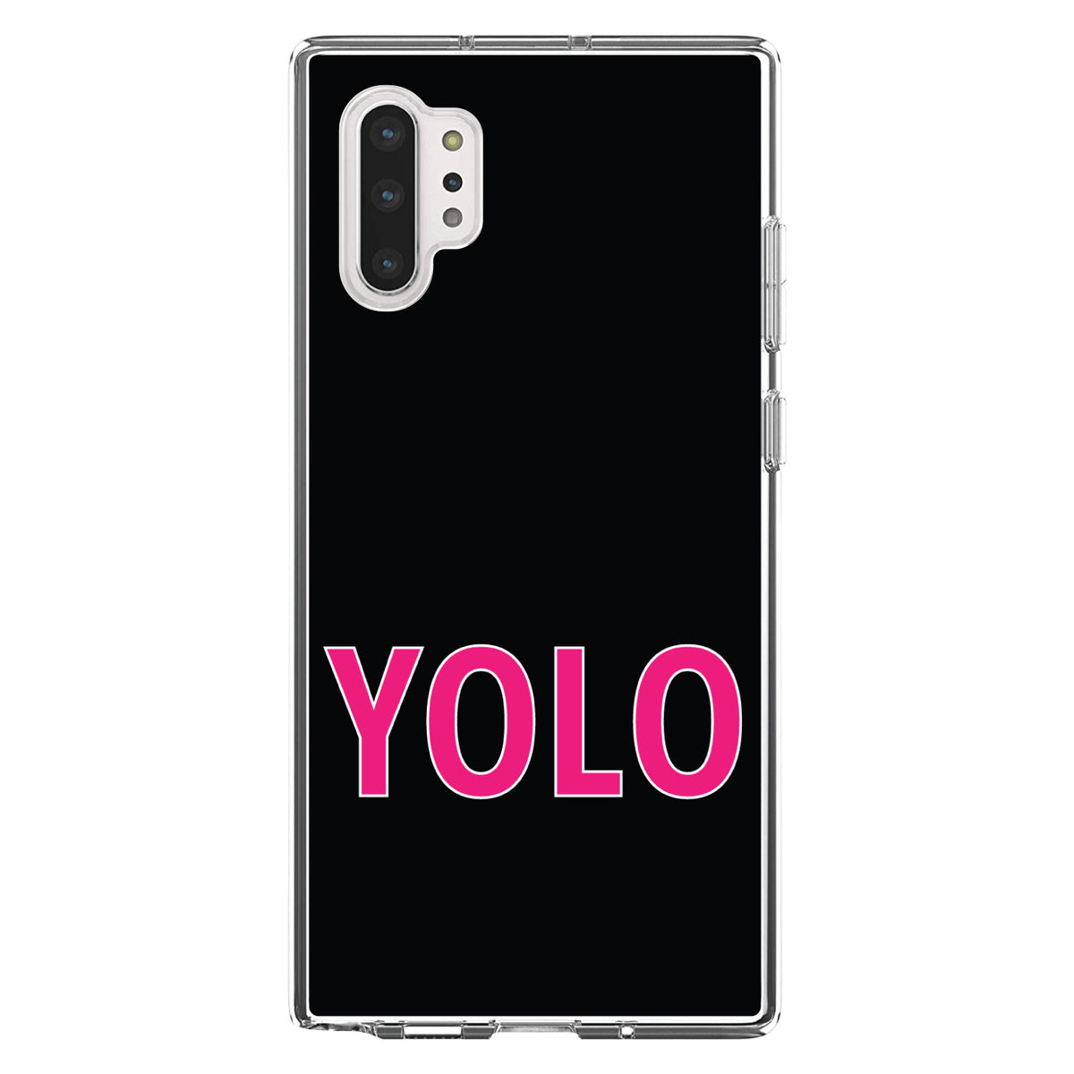 Black Pink YOLO Clear Shockproof iPhone Case, view 10