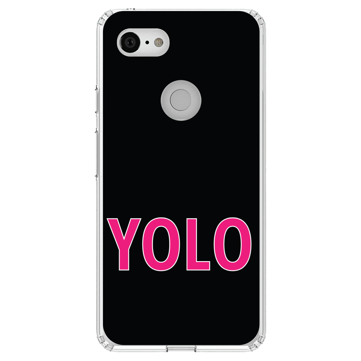 Black Pink YOLO Clear Shockproof iPhone Case, view 22