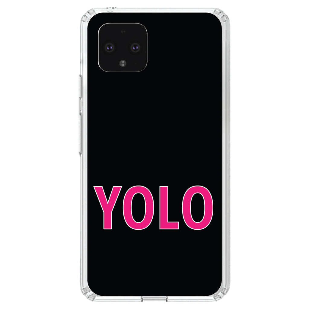 Black Pink YOLO Clear Shockproof iPhone Case, view 23