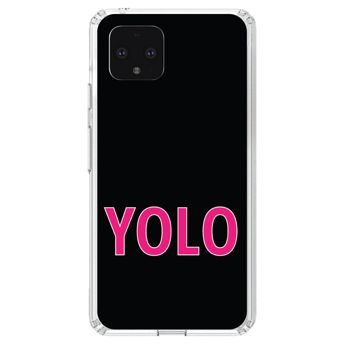 Black Pink YOLO Clear Shockproof iPhone Case, view 24