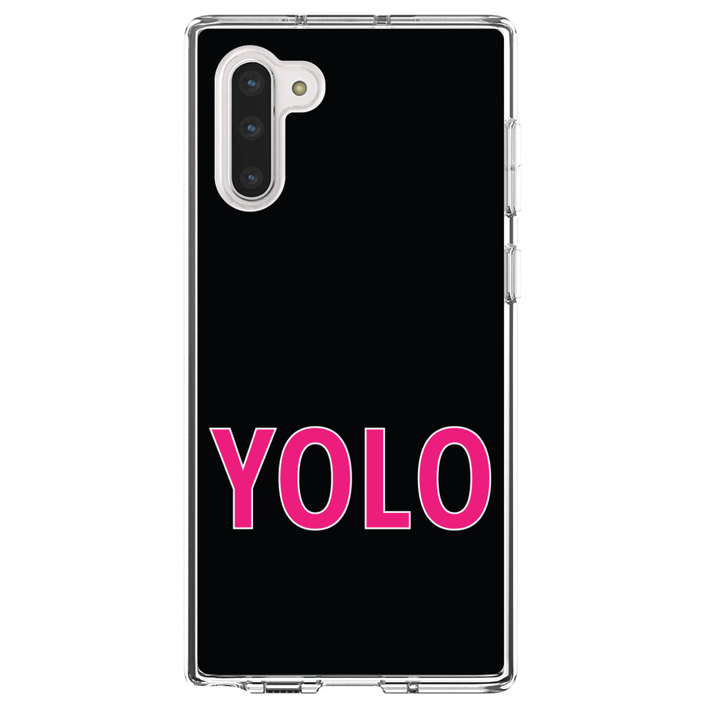 Black Pink YOLO Clear Shockproof iPhone Case, view 9