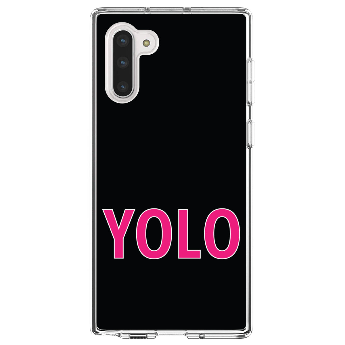 Black Pink YOLO Clear Shockproof iPhone Case, view 9