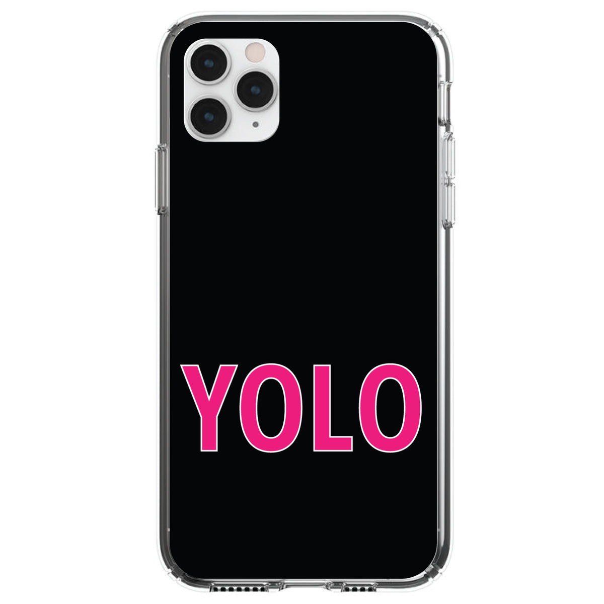 Black Pink YOLO Clear Shockproof iPhone Case