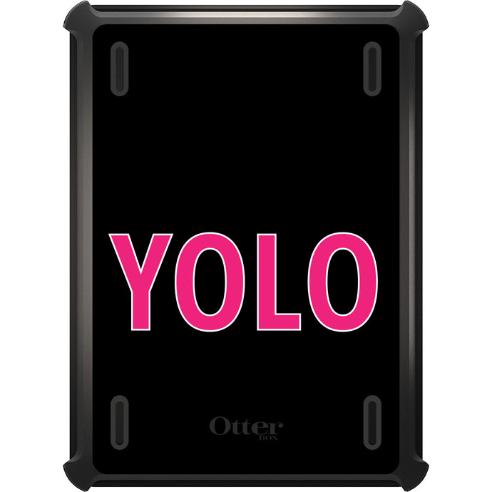 DistinctInk™ OtterBox Defender Series Case for Apple iPad / iPad Pro / iPad Air / iPad Mini - Black Pink YOLO