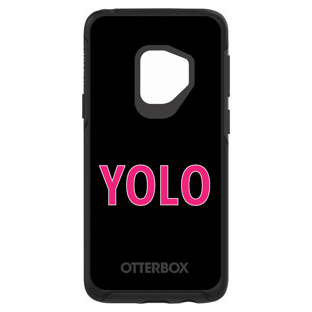 Black Pink YOLO OtterBox Symmetry Case for iPhone & Galaxy, view 8