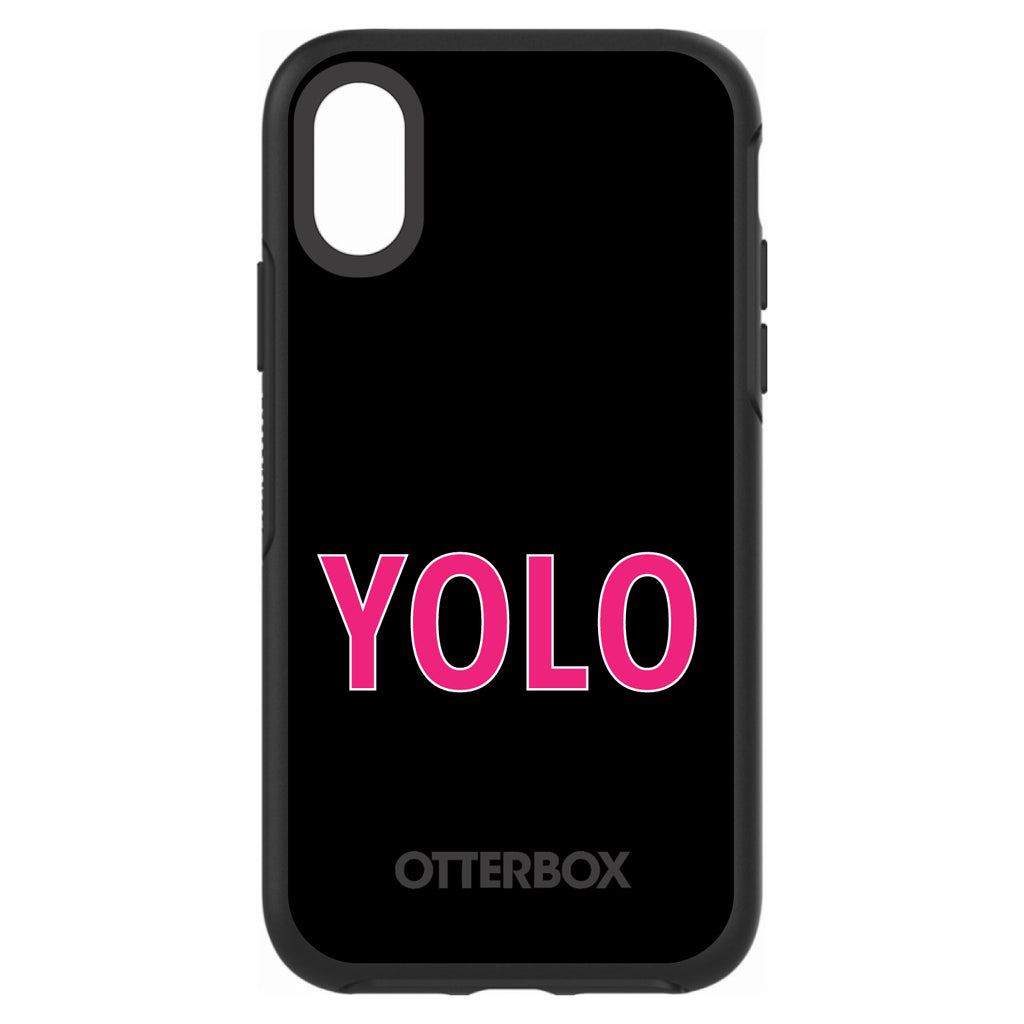 Black Pink YOLO OtterBox Symmetry Case for iPhone & Galaxy, view 4