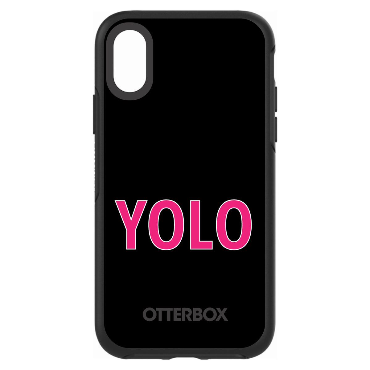 Black Pink YOLO OtterBox Symmetry Case for iPhone & Galaxy, view 4