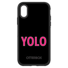 DistinctInk™ OtterBox Symmetry Series Case for Apple iPhone / Samsung Galaxy / Google Pixel - Black Pink YOLO