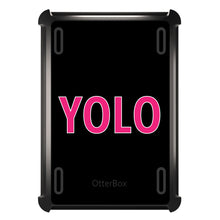 DistinctInk™ OtterBox Defender Series Case for Apple iPad / iPad Pro / iPad Air / iPad Mini - Black Pink YOLO