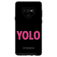 DistinctInk™ OtterBox Symmetry Series Case for Apple iPhone / Samsung Galaxy / Google Pixel - Black Pink YOLO