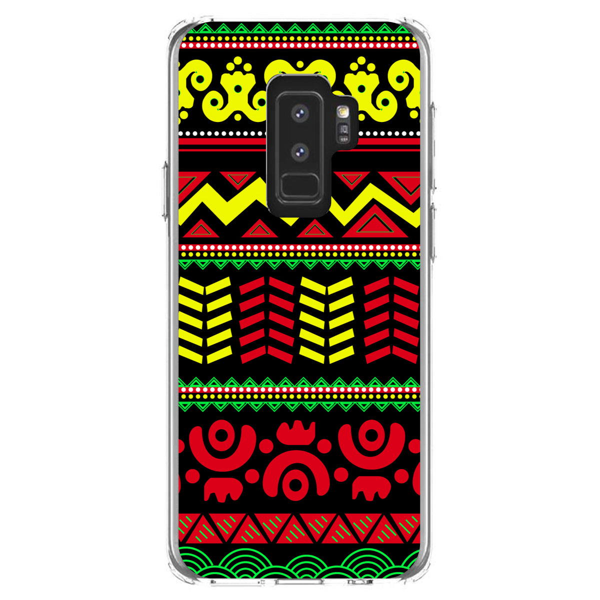 Black Yellow Red Aztec Tribal Clear Shockproof iPhone Case, view 20