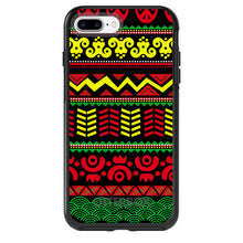 DistinctInk™ OtterBox Symmetry Series Case for Apple iPhone / Samsung Galaxy / Google Pixel - Black Yellow Red Aztec Tribal