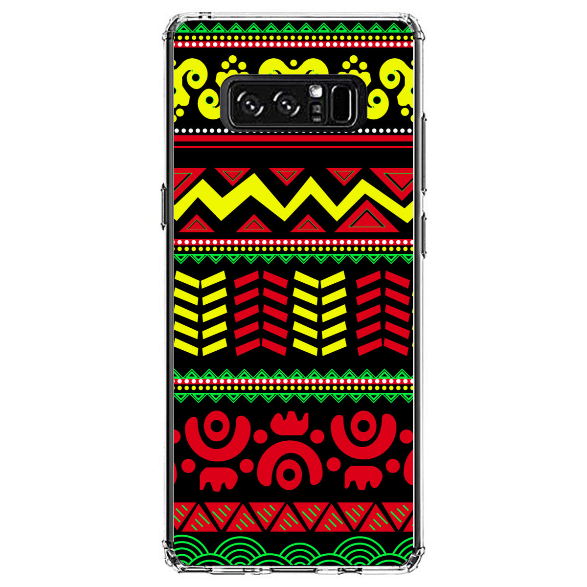 Black Yellow Red Aztec Tribal Clear Shockproof iPhone Case, view 12