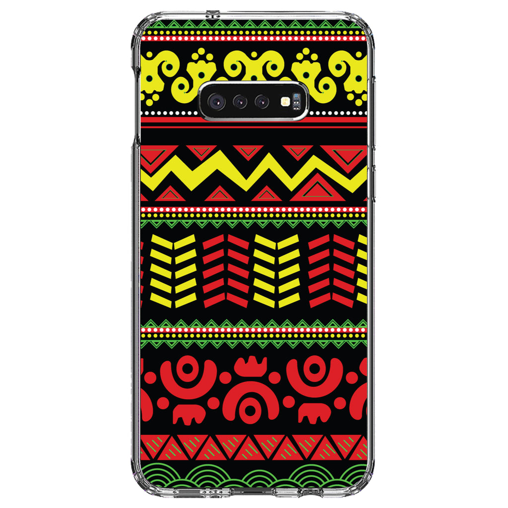 Black Yellow Red Aztec Tribal Clear Shockproof iPhone Case, view 18