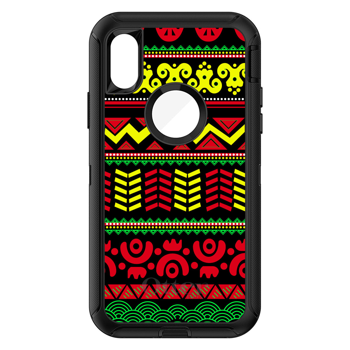 Black Yellow Red Aztec Tribal OtterBox Defender Case for iPhone & Galaxy, view 3