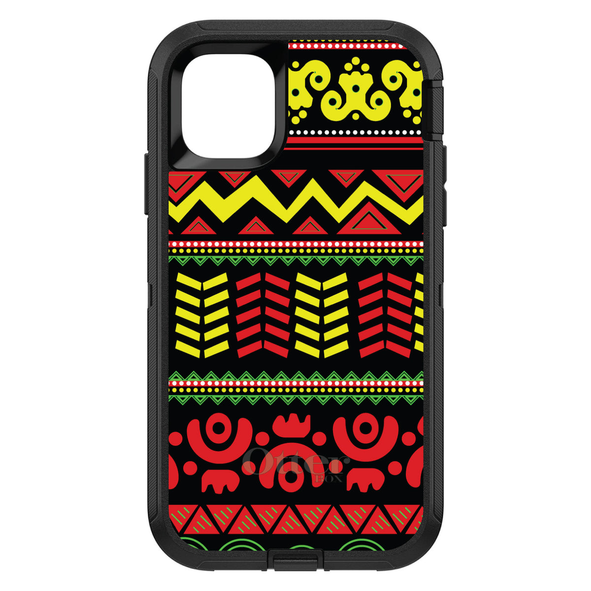 Black Yellow Red Aztec Tribal OtterBox Defender Case for iPhone & Galaxy, view 2