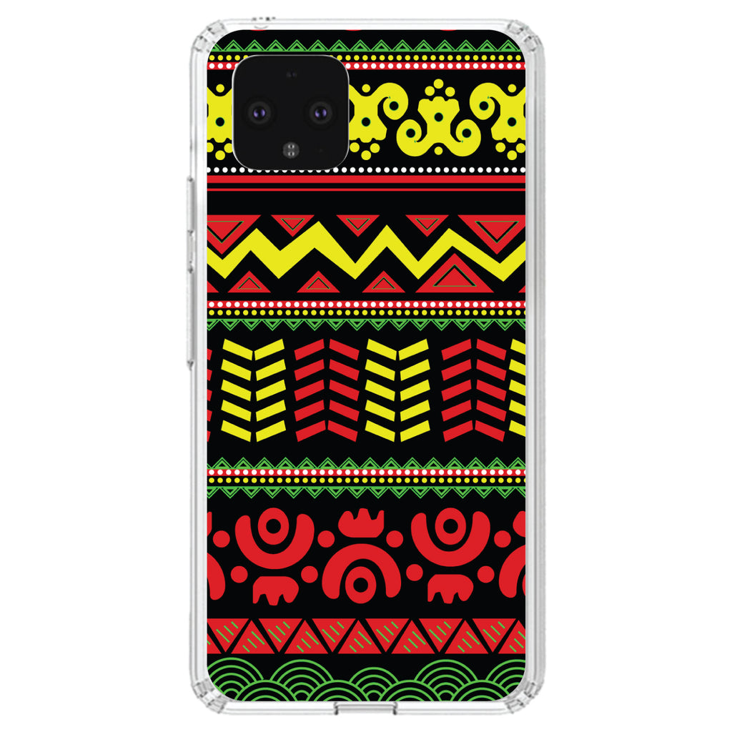 Black Yellow Red Aztec Tribal Clear Shockproof iPhone Case, view 24