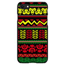 DistinctInk® Hard Plastic Snap-On Case for Apple iPhone or Samsung Galaxy - Black Yellow Red Aztec Tribal