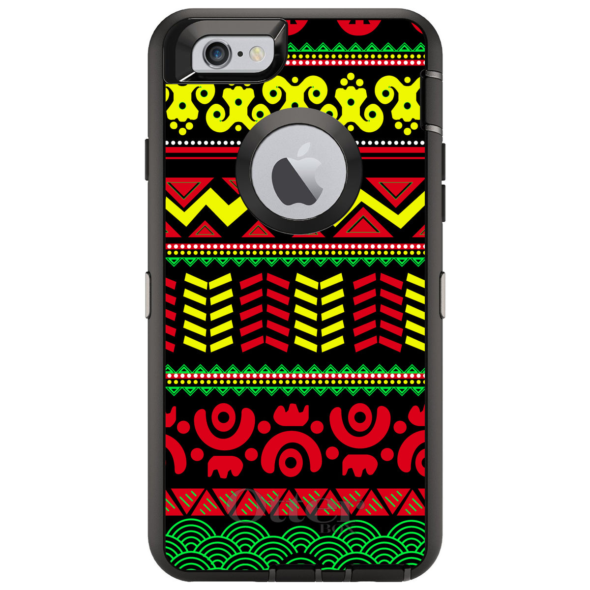 Black Yellow Red Aztec Tribal OtterBox Defender Case for iPhone & Galaxy, view 4