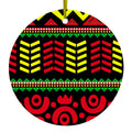 Black Yellow Red Aztec Tribal Ceramic Ornament