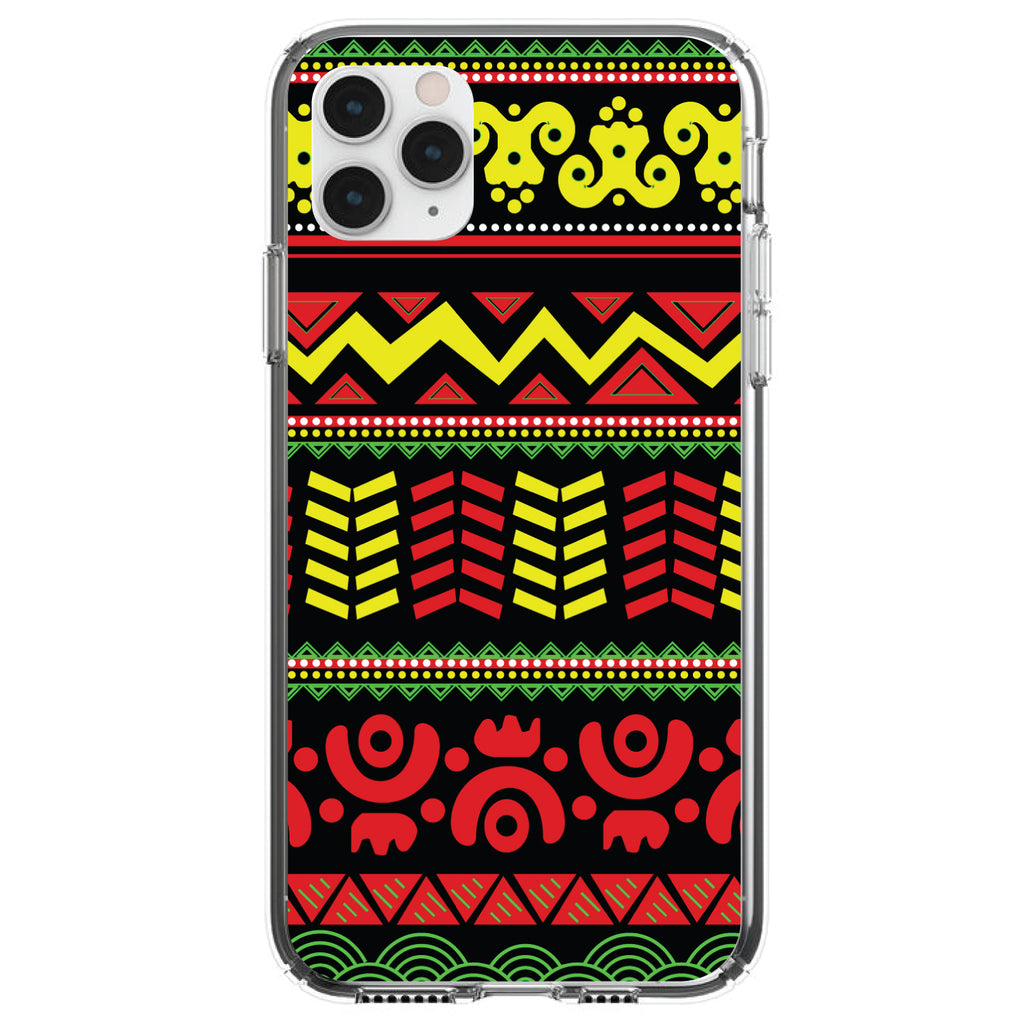 Black Yellow Red Aztec Tribal Clear Shockproof iPhone Case