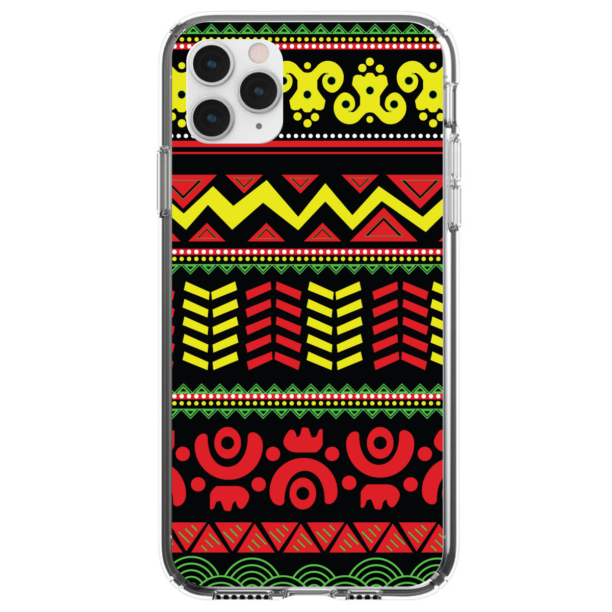 Black Yellow Red Aztec Tribal Clear Shockproof iPhone Case