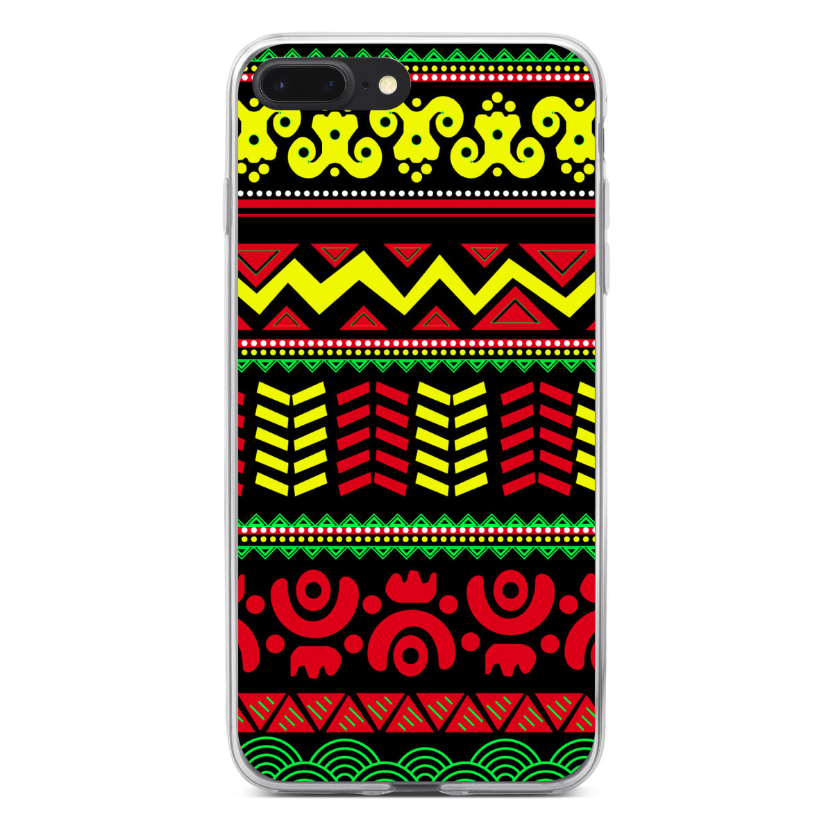 Black Yellow Red Aztec Tribal Clear Shockproof iPhone Case, view 6