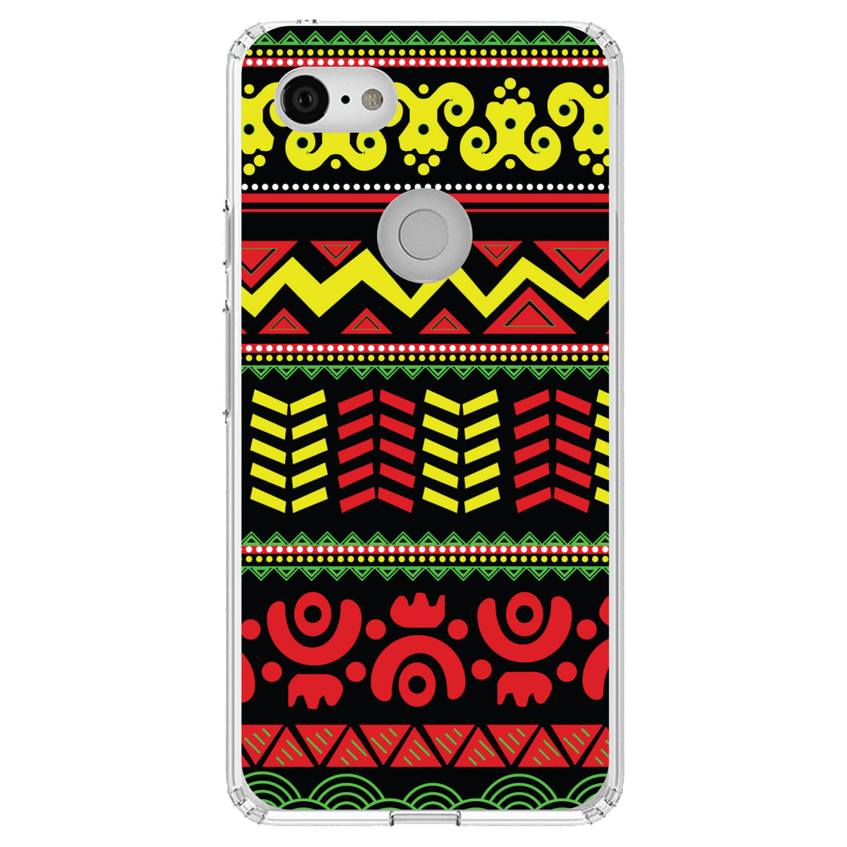 Black Yellow Red Aztec Tribal Clear Shockproof iPhone Case, view 21