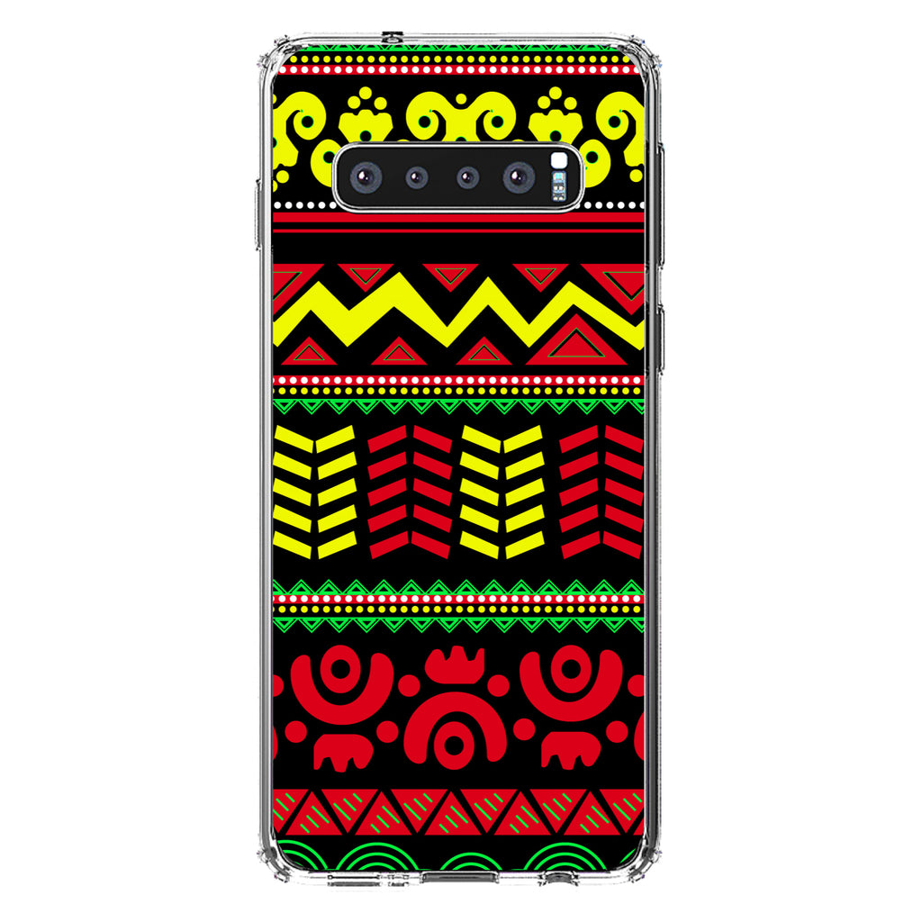 Black Yellow Red Aztec Tribal Clear Shockproof iPhone Case, view 17