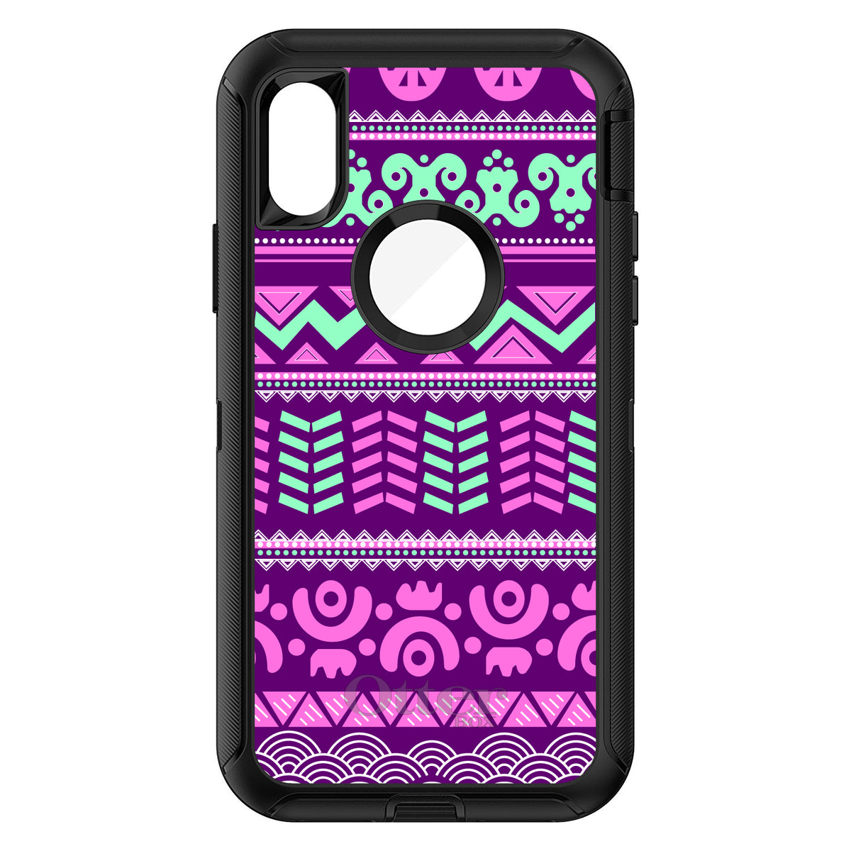 Pink Green Aztec Tribal OtterBox Defender Case for iPhone & Galaxy, view 3