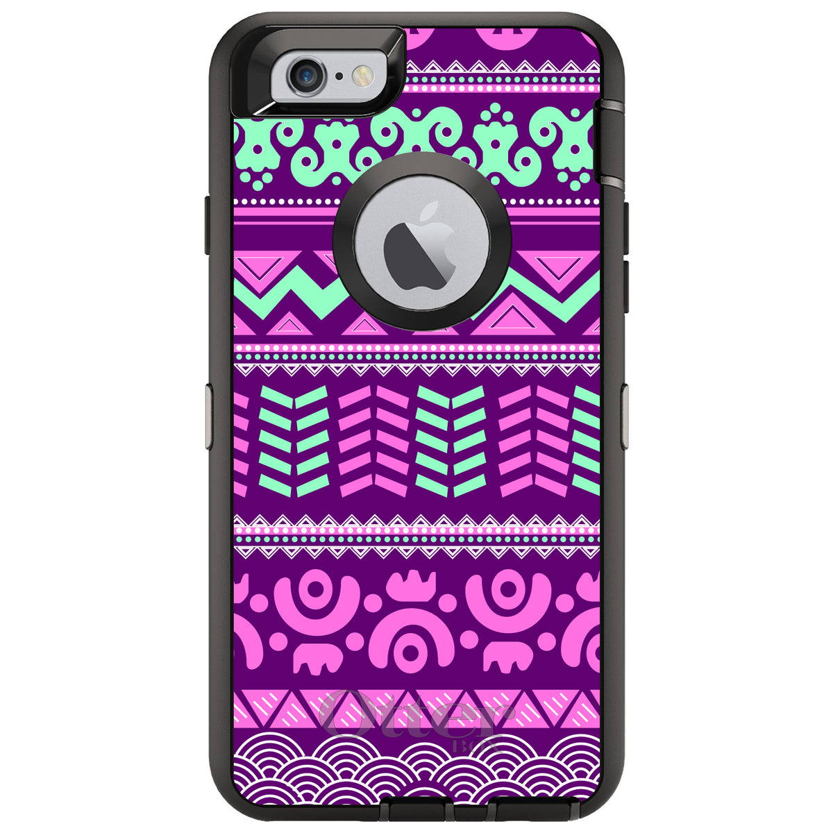 Pink Green Aztec Tribal OtterBox Defender Case for iPhone & Galaxy, view 4