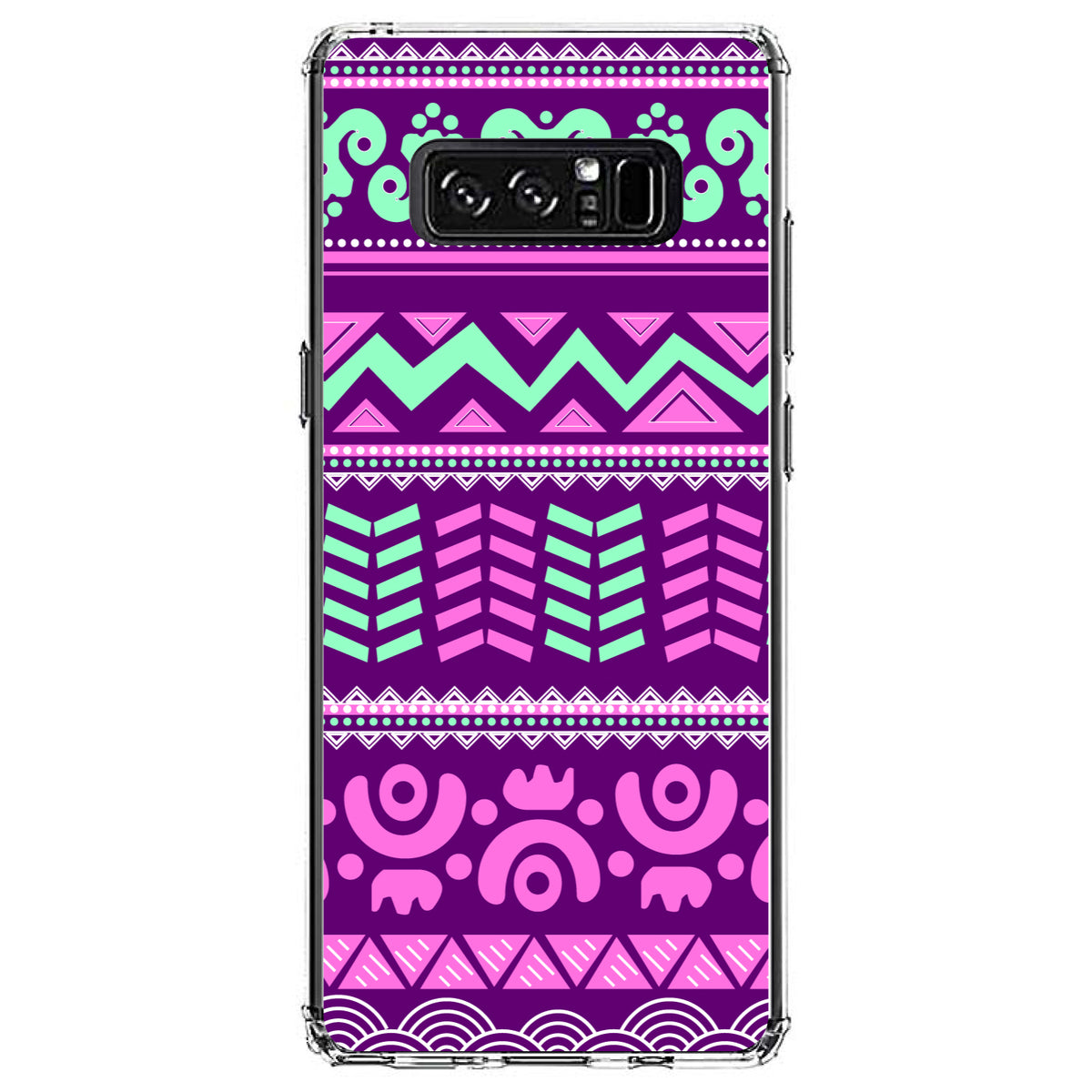 Pink Green Aztec Tribal Clear Shockproof iPhone Case, view 11