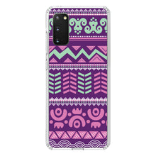 DistinctInk® Clear Shockproof Hybrid Case for Apple iPhone / Samsung Galaxy / Google Pixel - Pink Green Aztec Tribal