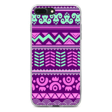 DistinctInk® Clear Shockproof Hybrid Case for Apple iPhone / Samsung Galaxy / Google Pixel - Pink Green Aztec Tribal