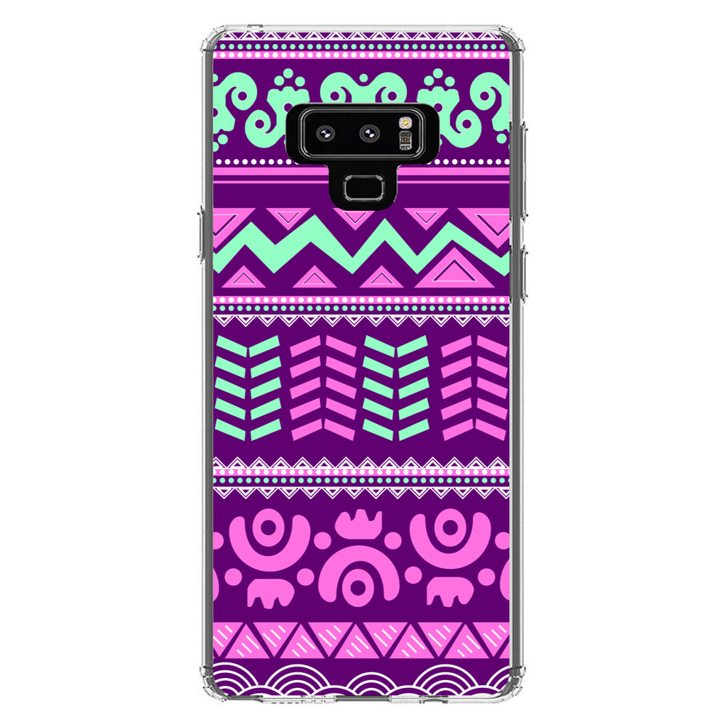 Pink Green Aztec Tribal Clear Shockproof iPhone Case, view 10