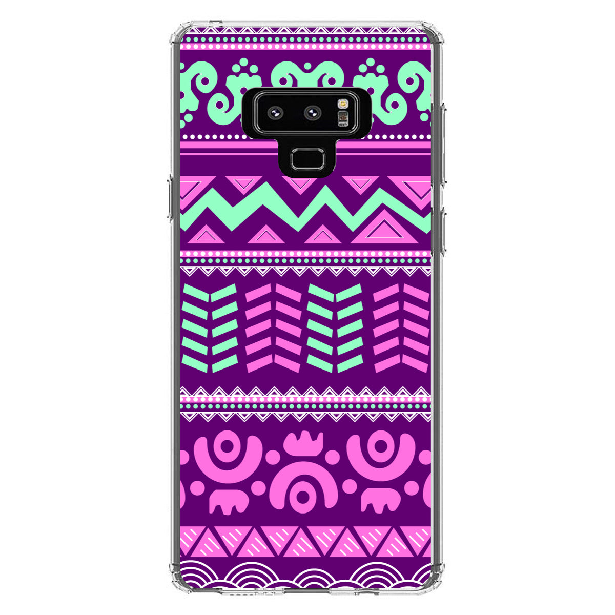 Pink Green Aztec Tribal Clear Shockproof iPhone Case, view 10