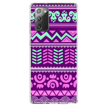 DistinctInk® Clear Shockproof Hybrid Case for Apple iPhone / Samsung Galaxy / Google Pixel - Pink Green Aztec Tribal