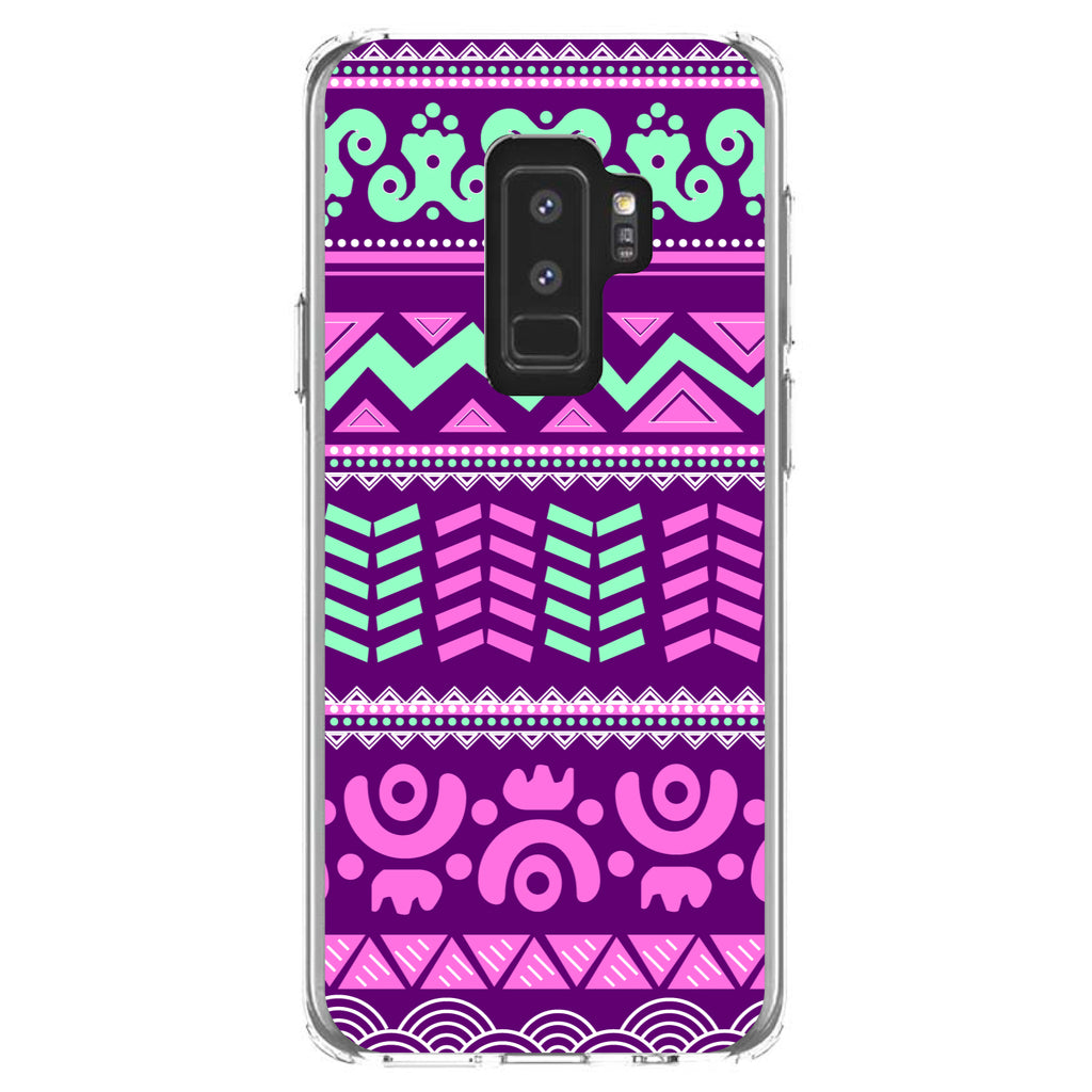 Pink Green Aztec Tribal Clear Shockproof iPhone Case, view 19