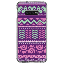 DistinctInk® Clear Shockproof Hybrid Case for Apple iPhone / Samsung Galaxy / Google Pixel - Pink Green Aztec Tribal