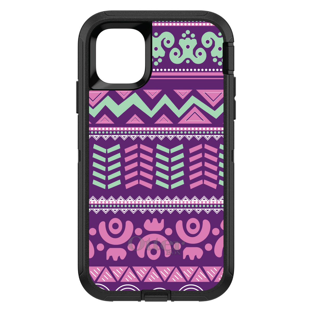 Pink Green Aztec Tribal OtterBox Defender Case for iPhone & Galaxy, view 2
